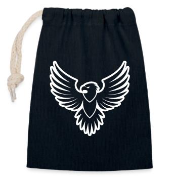Eagle Eagle Head - Closable cotton gift bag (14x20cm) - navy - Front