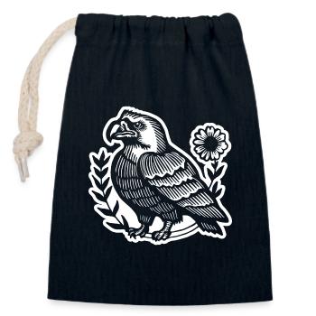 Eagle Eagle Head - Closable cotton gift bag (14x20cm) - navy - Front