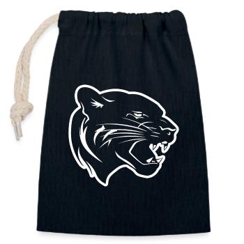 Panther - Closable cotton gift bag (14x20cm) - navy - Front