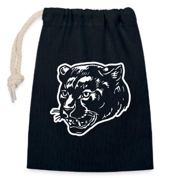 Panther - Closable cotton gift bag (14x20cm) - navy - Front