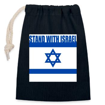 Stand with israel - Verschließbarer Geschenkbeutel aus Baumwolle (14x20cm) - Navy - Vorne
