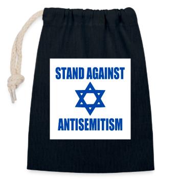 stand against antisemitism - Verschließbarer Geschenkbeutel aus Baumwolle (14x20cm) - Navy - Vorne