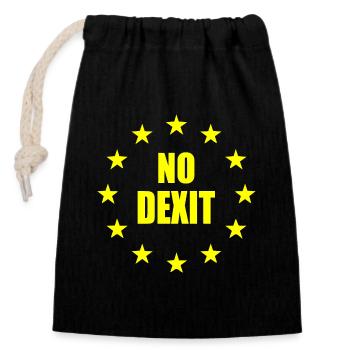 No dexit - Verschließbarer Geschenkbeutel aus Baumwolle (14x20cm) - Schwarz - Vorne