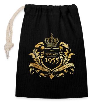 70e anniversaire Semper Verum - Création 02/1955 - Sac cadeau en coton avec cordon (14 x 20 cm) - noir - Devant