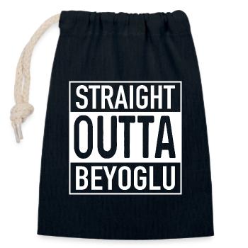 Straight OUTTA BEYOGLU - Closable cotton gift bag (14x20cm) - navy - Front