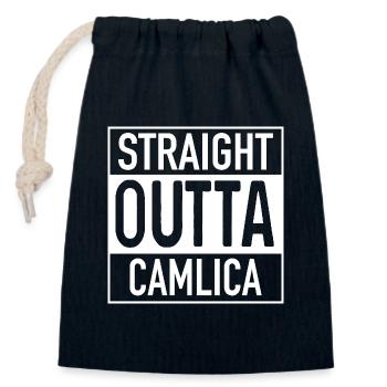 Straight OUTTA Camlica - Verschließbarer Geschenkbeutel aus Baumwolle (14x20cm) - Navy - Vorne