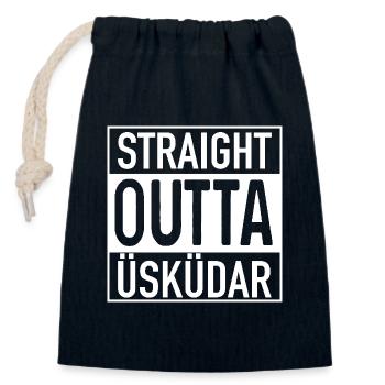 Straight OUTTA Üsküdar - Closable cotton gift bag (14x20cm) - navy - Front