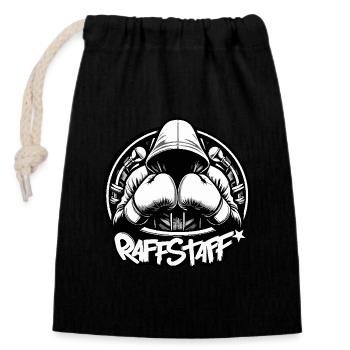 Boxing Boxen Boxer Handschuh Fighter - raffstaff ® - Verschließbarer Geschenkbeutel aus Baumwolle (14x20cm) - Schwarz - Vorne