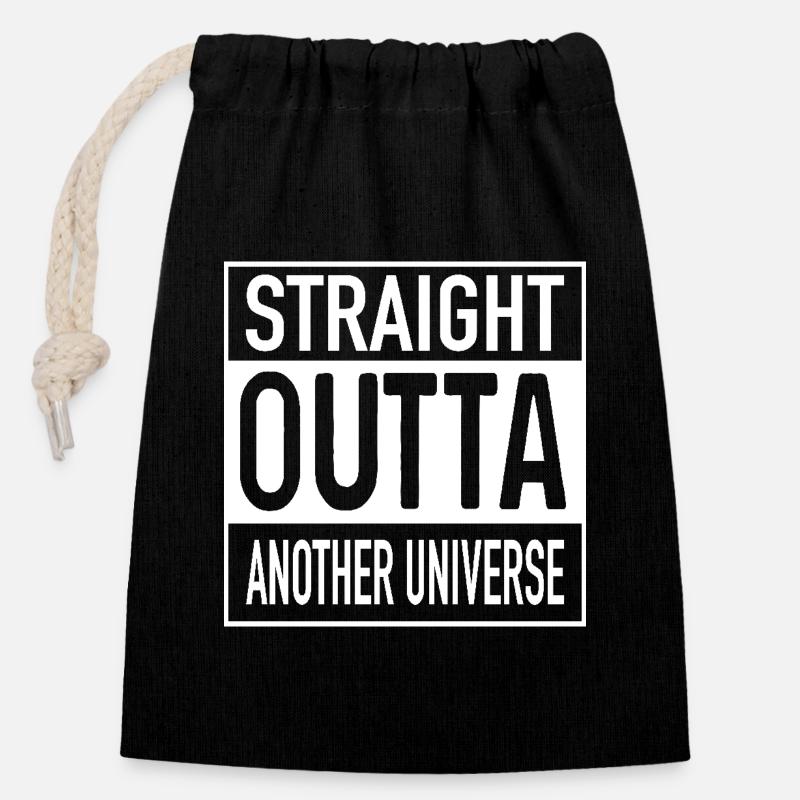 Tout droit sorti d’un autre univers - Sac cadeau en coton avec cordon (14 x 20 cm) - noir
