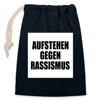 aufstehen gegen rassismus - Verschließbarer Geschenkbeutel aus Baumwolle (14x20cm) - Navy - Vorne