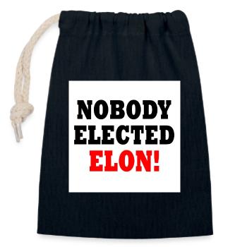nobody elected elon - Verschließbarer Geschenkbeutel aus Baumwolle (14x20cm) - Navy - Vorne