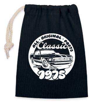 50th Birthday - Classic Musclecar 07/1975 - Closable cotton gift bag (14x20cm) - navy - Front