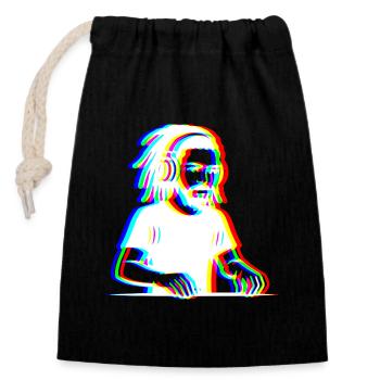EDM - DJ - Glitch Rave Style - Closable cotton gift bag (14x20cm) - black - Front