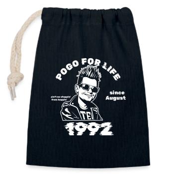33. Geburtstag Pogo for life since 08/1992 - Verschließbarer Geschenkbeutel aus Baumwolle (14x20cm) - Navy - Vorne