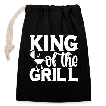 King Of The Grill - Closable cotton gift bag (14x20cm) - black - Front
