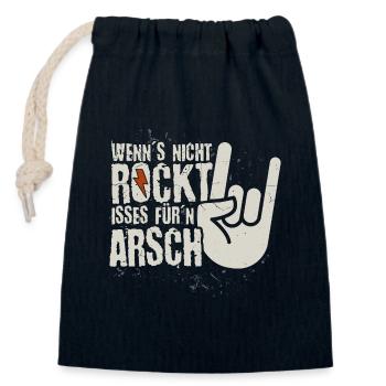 Wenns nicht rockt - für'n Arsch Heavy Metal Rock - Verschließbarer Geschenkbeutel aus Baumwolle (14x20cm) - Navy - Vorne