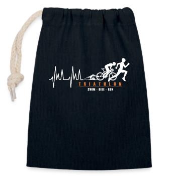 Triathlon Triathlet Sport Triathlon - Verschließbarer Geschenkbeutel aus Baumwolle (14x20cm) - Navy - Vorne
