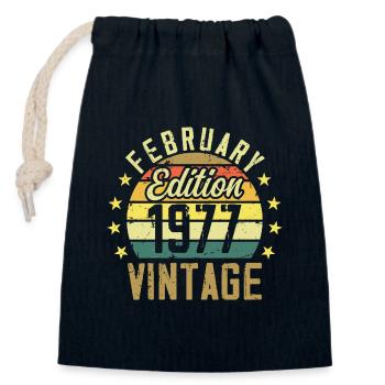 Anniversaire 47 ans - Cadeau Février 1977 - 47e - Sac cadeau en coton avec cordon (14 x 20 cm) - bleu marine - Devant