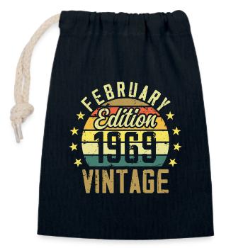 55th Anniversary - February 1969 Gift - 55th - Closable cotton gift bag (14x20cm) - navy - Front