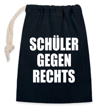 Schüler gegen rechts - Verschließbarer Geschenkbeutel aus Baumwolle (14x20cm) - Navy - Vorne