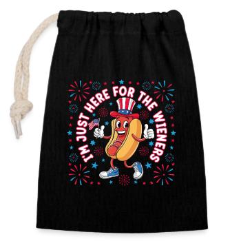 Hotdog Amerika Unabhängigkeit 4. Juli - Verschließbarer Geschenkbeutel aus Baumwolle (14x20cm) - Schwarz - Vorne