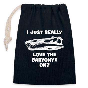 Baryonyx Fossil Kopf - Verschließbarer Geschenkbeutel aus Baumwolle (14x20cm) - Navy - Vorne