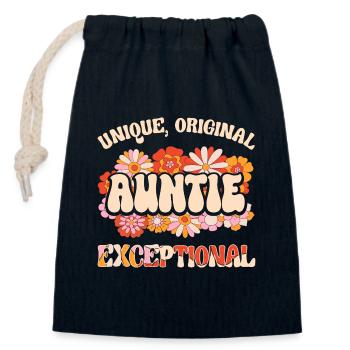 Tata Unique Original Outstanding Aunt - Closable cotton gift bag (14x20cm) - navy - Front