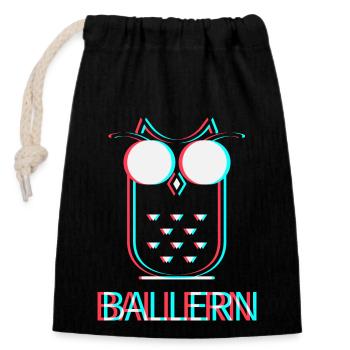 Ballern Techno Raver Electro Rave Musik Club - Verschließbarer Geschenkbeutel aus Baumwolle (14x20cm) - Schwarz - Vorne