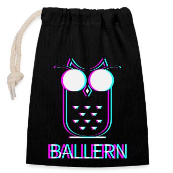 Ballern Techno Raver Electro Rave Musik Club - Verschließbarer Geschenkbeutel aus Baumwolle (14x20cm) - Schwarz - Vorne