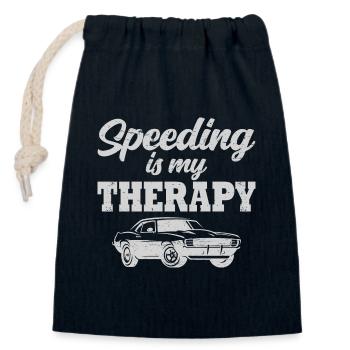 Voiture Humour Vitesse Conducteur Automobiliste - Sac cadeau en coton avec cordon (14 x 20 cm) - bleu marine - Devant