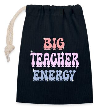 Energische Lehrerin Lehrerin - Verschließbarer Geschenkbeutel aus Baumwolle (14x20cm) - Navy - Vorne