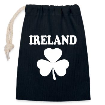 Irland kleeblatt - Verschließbarer Geschenkbeutel aus Baumwolle (14x20cm) - Navy - Vorne