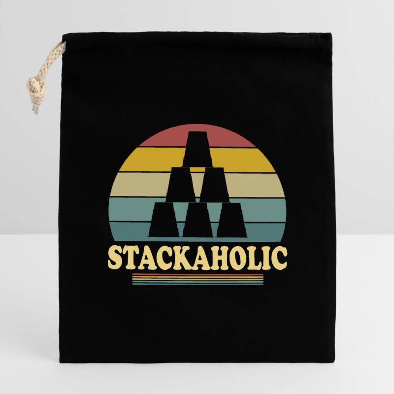 Cup Stacing Stackaholic Sport Stacking Sac cadeau en coton avec cordon (14 x 20 cm)
