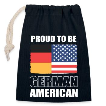 American German - Closable cotton gift bag (14x20cm) - navy - Front