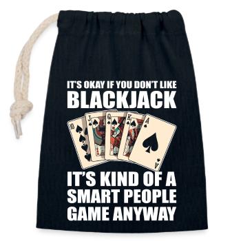 Blackjack Black Jack - Sac cadeau en coton avec cordon (14 x 20 cm) - bleu marine - Devant