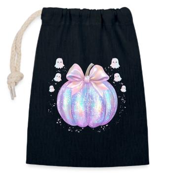 Citrouille Disco Rétro Halloween - Sac cadeau en coton avec cordon (14 x 20 cm) - bleu marine - Devant