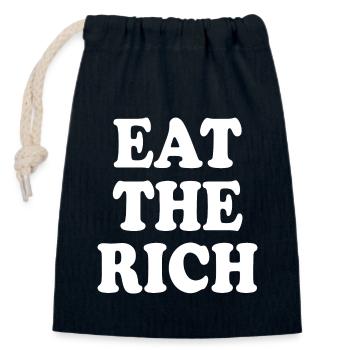 Eat the rich - Verschließbarer Geschenkbeutel aus Baumwolle (14x20cm) - Navy - Vorne