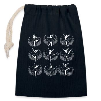 Flowers Ballet Dancer - Closable cotton gift bag (14x20cm) - navy - Front