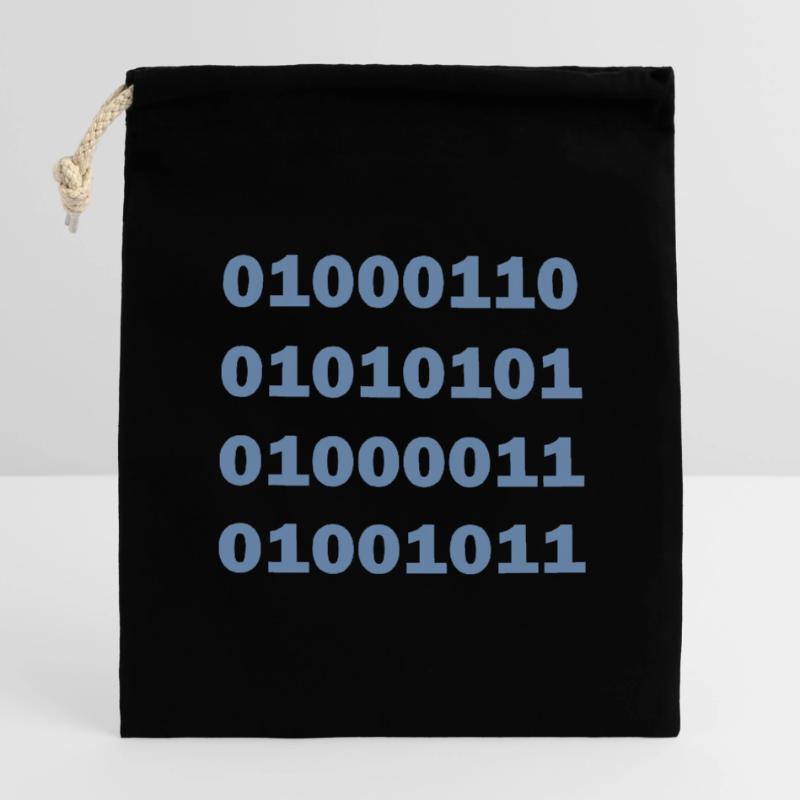 Binary Code Fuck Closable cotton gift bag (14x20cm)