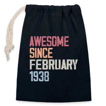 February 1938, 86th Birthday 1938 February 86 Years - Closable cotton gift bag (14x20cm) - navy - Front