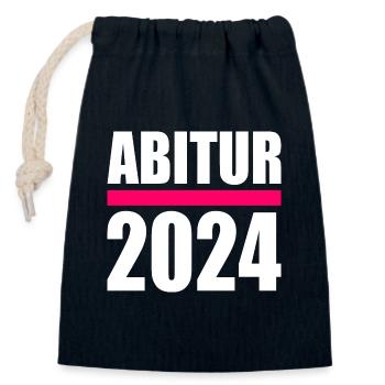 Abitur 2024 - Verschließbarer Geschenkbeutel aus Baumwolle (14x20cm) - Navy - Vorne