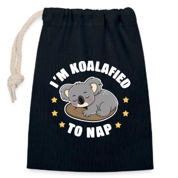 Koala Koala Koala Bear Animal - Closable cotton gift bag (14x20cm) - navy - Front