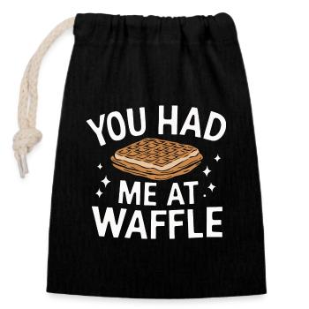 Waffles Breakfast Sweets - Closable cotton gift bag (14x20cm) - black - Front