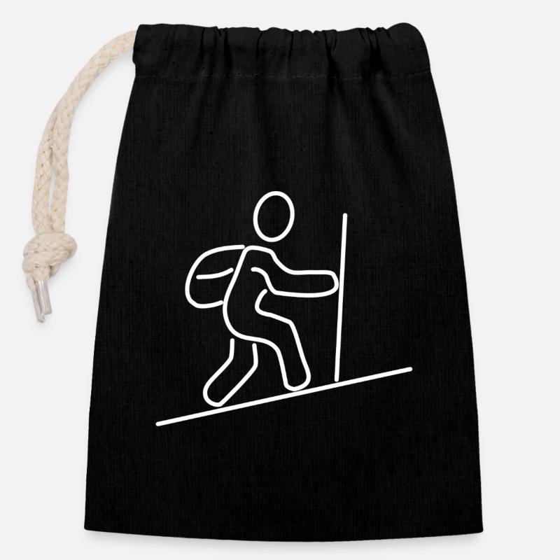 Mountain Hikers Mountaineers - Closable cotton gift bag (14x20cm) - black