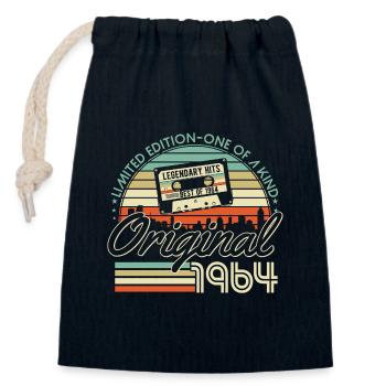 1964 Jahrgang Vintage Retro Geburtstag Geschenk - Verschließbarer Geschenkbeutel aus Baumwolle (14x20cm) - Navy - Vorne