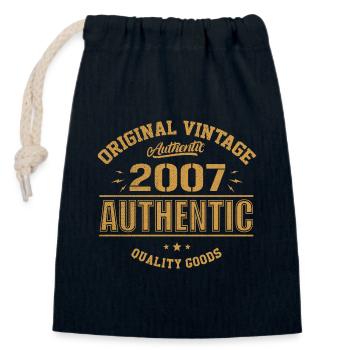 Authentisches 2007 Original Geburtstagsgeschenk 2007 - Verschließbarer Geschenkbeutel aus Baumwolle (14x20cm) - Navy - Vorne