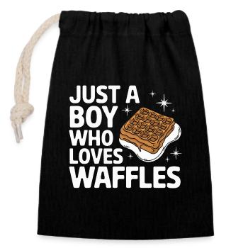 Waffles Breakfast Sweets - Closable cotton gift bag (14x20cm) - black - Front