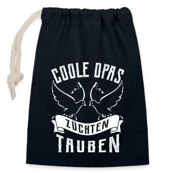 Coole Opas - Brieftauben Taubenzüchter - Verschließbarer Geschenkbeutel aus Baumwolle (14x20cm) - Navy - Vorne