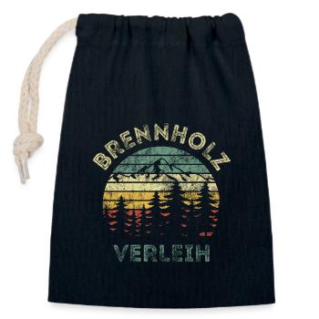 Brennholz Verleih - Ironie - Spruch - Verschließbarer Geschenkbeutel aus Baumwolle (14x20cm) - Navy - Vorne