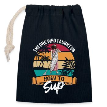 SUP - Stand up paddle - Jésus l’a inventé - Sac cadeau en coton avec cordon (14 x 20 cm) - bleu marine - Devant